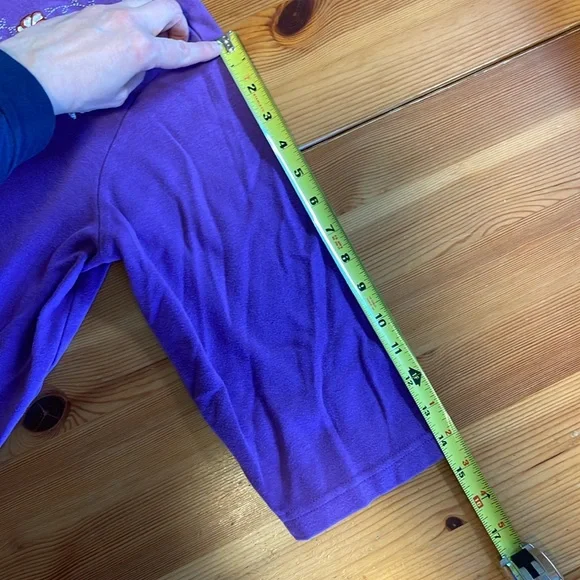 Vintage Blair Size Large Purple Women’s Half Sleeve Floral Bird Tee - Picture 5 of 7